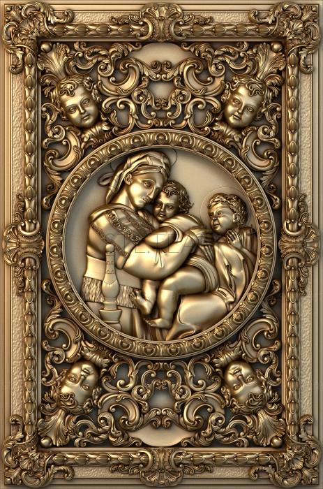 Панно художественные Мадонна с младенцем и ангел-1