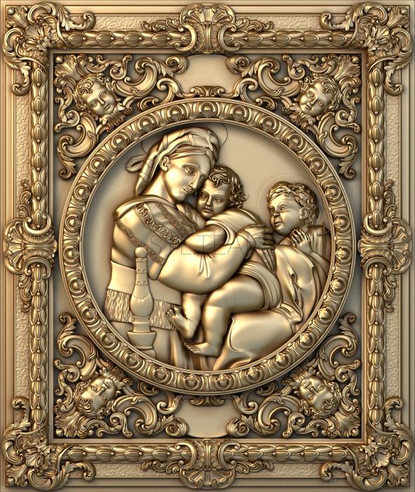 Панно художественные Мадонна с младенцем и ангел