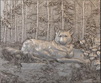 3D model The wolf in the forest (STL)