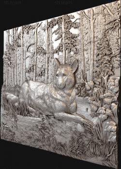 3D модель Волк в лесу (STL)