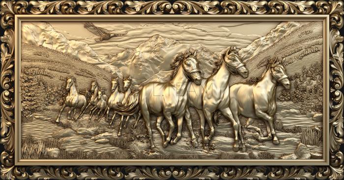 3D model Running herd of horses (STL)