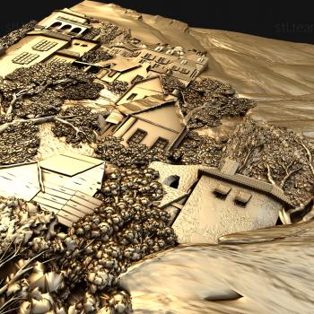 3D модель Горная деревня (STL)