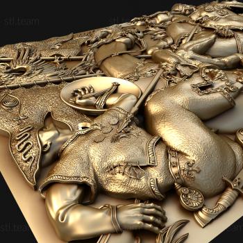 3D модель Битва воинов (STL)