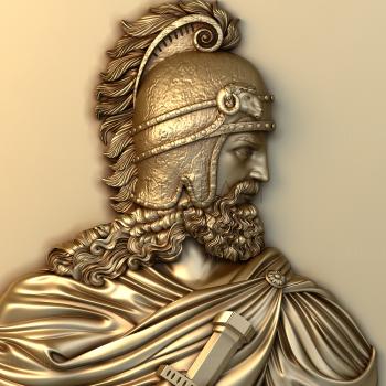 3D model Bust of a warrior in a helmet and cloak (STL)