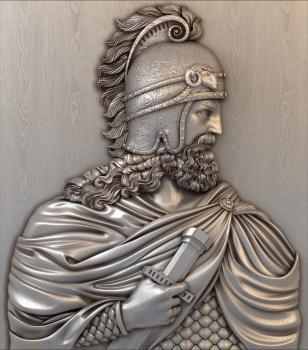 3D model Bust of a warrior in a helmet and cloak (STL)