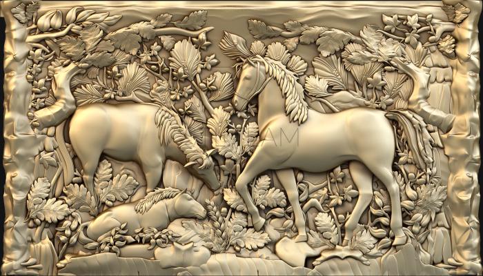 3D model Horses in the forest (STL)