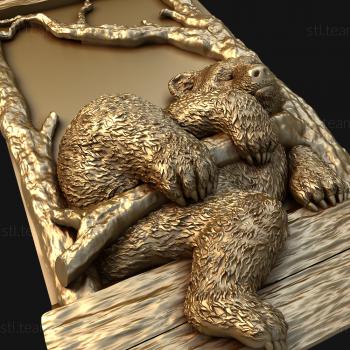 3D model Bear cub on a branch (STL)