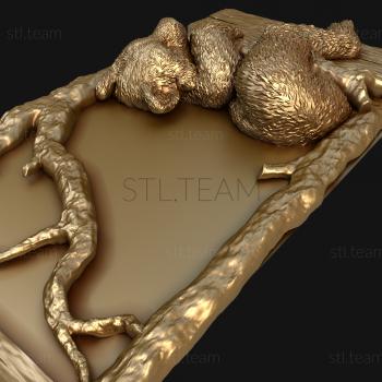 3D model Bear cub on a branch (STL)