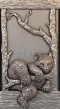 3D model Bear cub on a branch (STL)