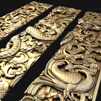 3D модель Китайский дракон триптих (STL)