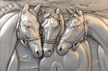 3D модель Три лошади (STL)