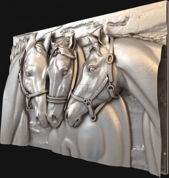 3D model Three horses (STL)