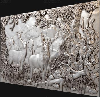 3D модель Олени в лесу (STL)