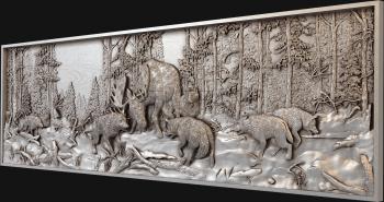 3D model Deer fights off wolves (STL)