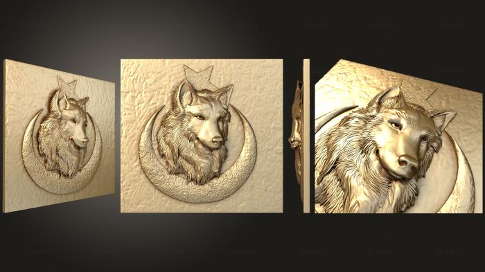 3D model Wolf in crescent (STL)