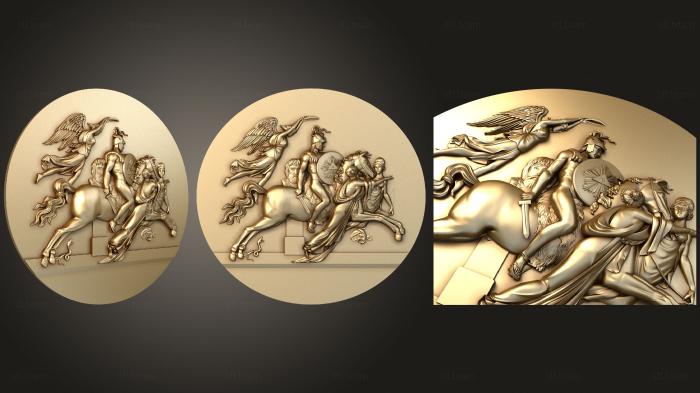 3D модель Всадник на коне и античные богини (STL)