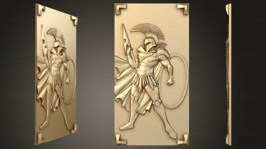 3D model Backgammon warrior in a helmet with a spear (STL)