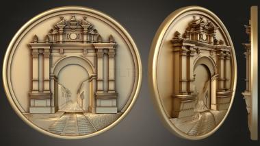 3D model Panel with the Arc de Triomphe (STL)