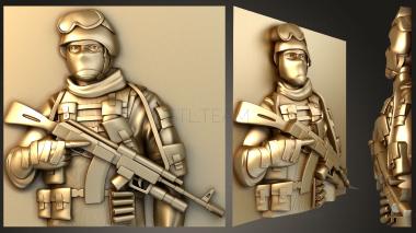 3D model Soldier with a machine gun (STL)