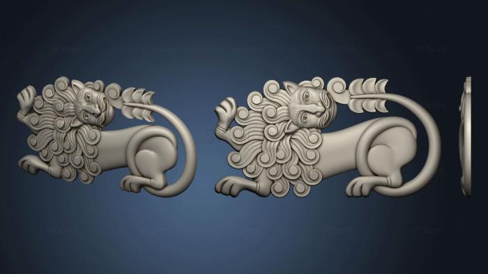 3D model Lion carved in Russian style (STL)
