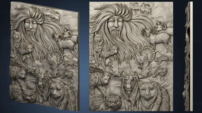 3D model Northern panel WITH YAKUT AND ANIMALS (STL)