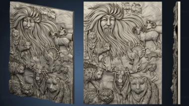 3D model Northern panel WITH YAKUT AND ANIMALS (STL)