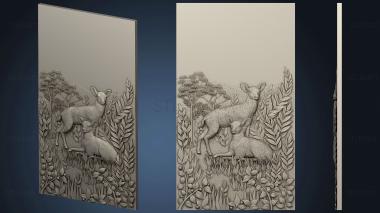 3D model Facade with animals and nature (STL)