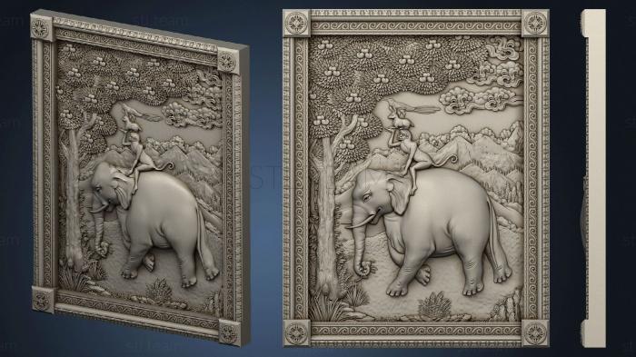 3D модель Панно со слоном (STL)