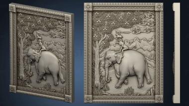 3D model Panel with an elephant (STL)
