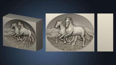 3D model Horses in the oval (STL)