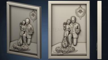 3D model Bas-relief of an officer and a girl (STL)