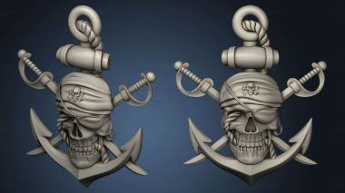 3D model Anchor with a skull (STL)