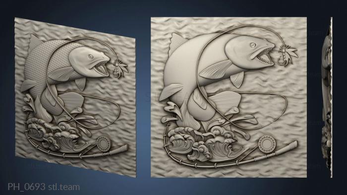 3D model Panel on the theme of fishing (STL)