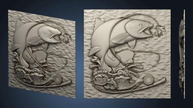 3D model Panel on the theme of fishing (STL)