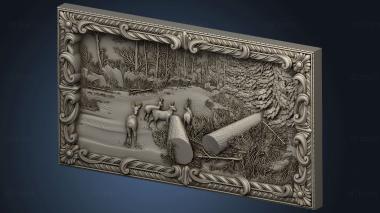 3D model Panel with deer (STL)