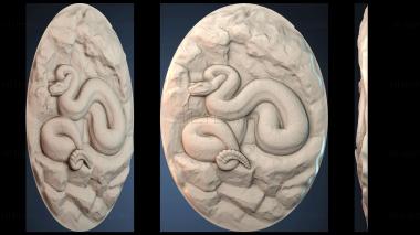 3D модель Овальное изображение змеи (STL)