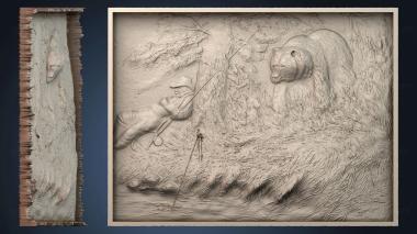 3D model Painting of a fisherman and a bear (STL)