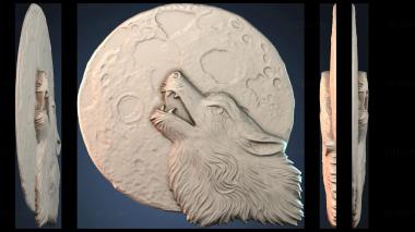 3D model Wolf and moon (STL)