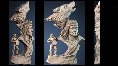 3D модель Индейцы и волки (STL)