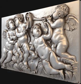 3D model Cupids-carved panel, 3d model for CNC, stl file (STL)