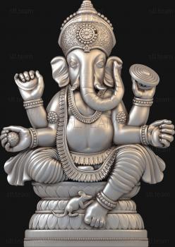 3D модель Индуистский бог Ганеша, 3д модель для ЧПУ (STL)