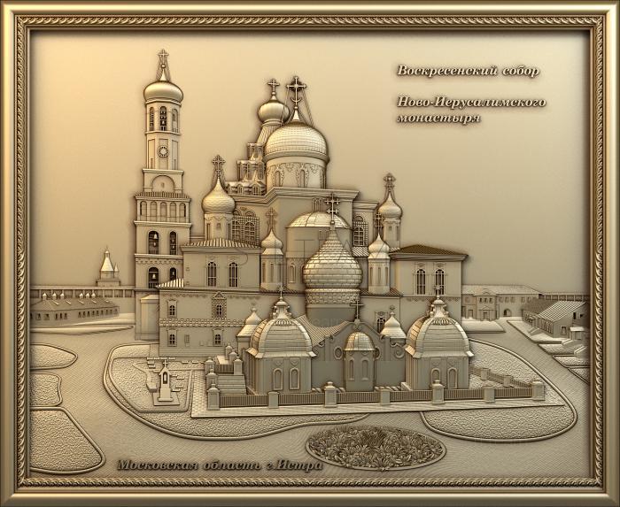 Панно религиозные Воскресенский собор, 3д модель панно в stl формате