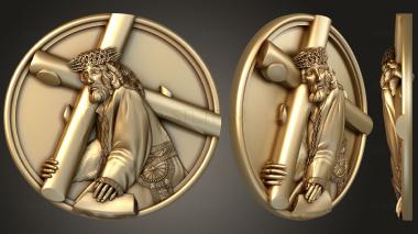3D model Jesus with Christ in a circle (STL)