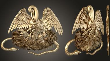 3D model Pelican with chicks (STL)