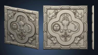 3D model Panel with symbols (STL)