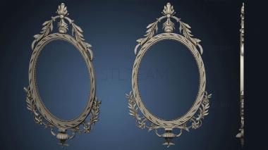 3D model Mirror carved round (STL)