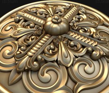 3D model Circle with cross and swirls (STL)