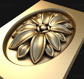 3D модель Овальный цветок в прямоугольнике (STL)