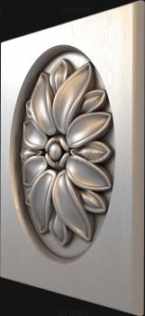 3D модель Овальный цветок в прямоугольнике (STL)