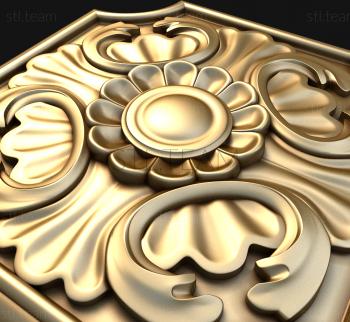 3D model A tile with a flower (STL)